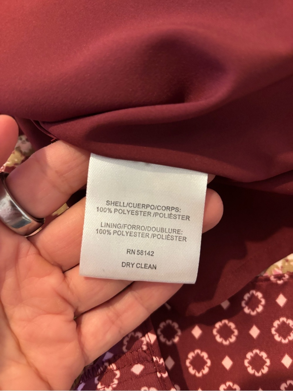 Gal Meets Glam Liza Print Charmeuse Midi Dress Burgundy Boho 10P - Picture 9 of 9
